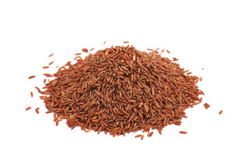 Pile of red rice isolated