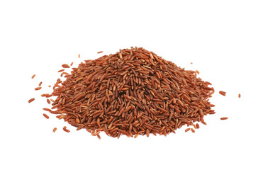 Pile of red rice isolated