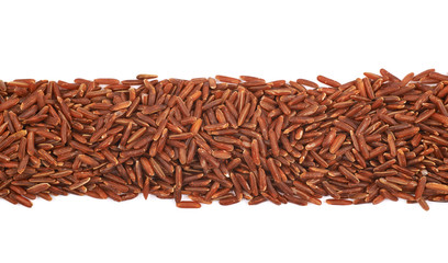 Line made of red rice isolated