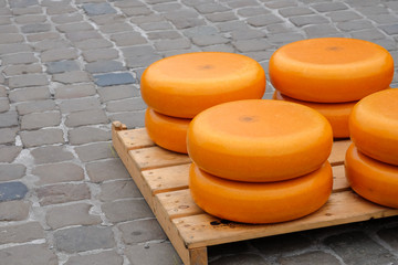 Pile of cheese in Gouda