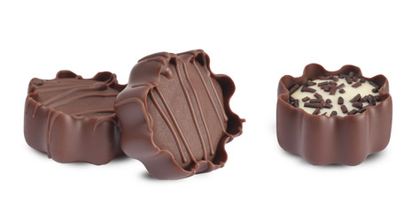 Zwei Bilder Set von Schokolade Pralines