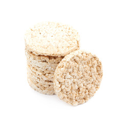 Air popped rice cakes isolated