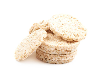Air popped rice cakes isolated