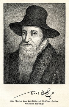 Theodore Beza, French Protestant Theologian (from Spamers Illustrierte  Weltgeschichte, 1894, 5[1], 507)