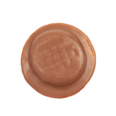 Biscuit cake with filling isolated