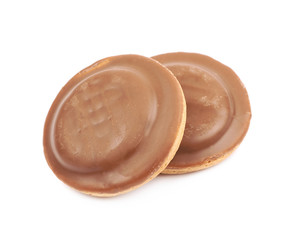 Biscuit cake with filling isolated