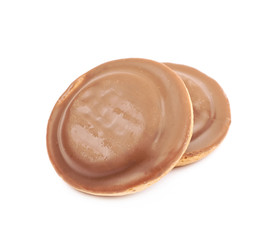 Biscuit cake with filling isolated