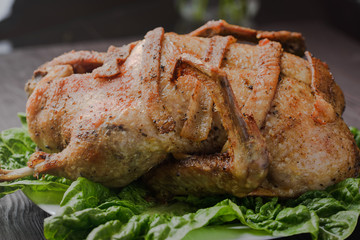 duck baked with cranberries and apples,duck Beijing Baked,game