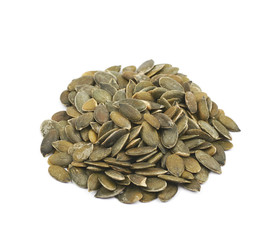 Pile of pumpkin seeds isolated