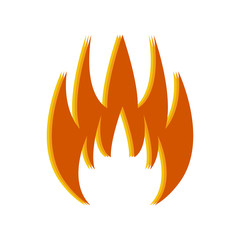 Fire icon on white background.