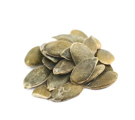 Pile of pumpkin seeds isolated
