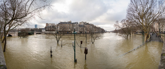 Flood of the Seine 2018 in Paris France