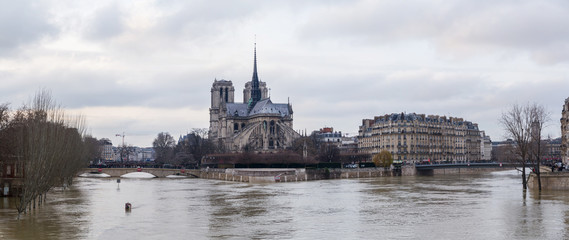Flood of the Seine 2018 in Paris France