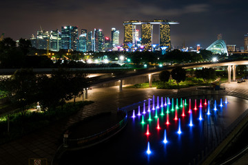 view of Singapore business district and city in Singapore, Asia.