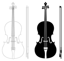 Naklejka premium violin set isolated on white background vector eps 10