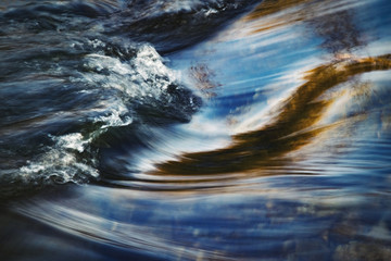 abstract wave on the autumn river