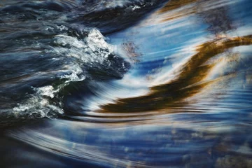 Zelfklevend Fotobehang abstract wave on the autumn river © Jozef Jankola