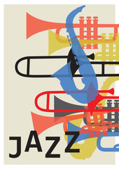 Naklejka premium Jazz festival.