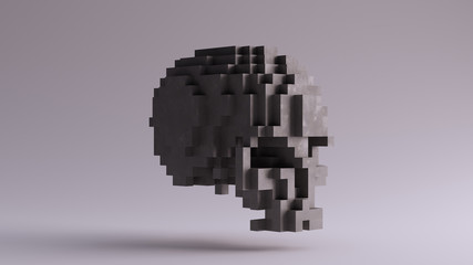 Grey Skull made of Cubes