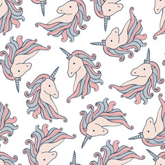 Seamless pattern with unicorns.
