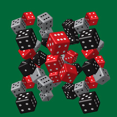 Red Black Grey Dice Pattern