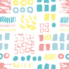 Seamless pattern with hand drawn textures.