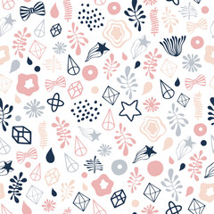 Seamless pattern with hand drawn textures.