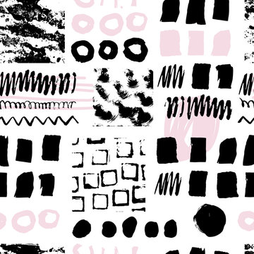 Seamless pattern with hand drawn textures.