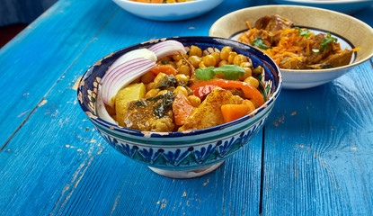 Uzbek soup with chickpeas mohora