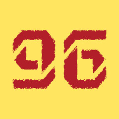 T shirt typography graphic with number. Grunge old vintage style Fashion print sports wear. Emblem american varsity or college team for badge, poster, label. Template textile Vector illustration