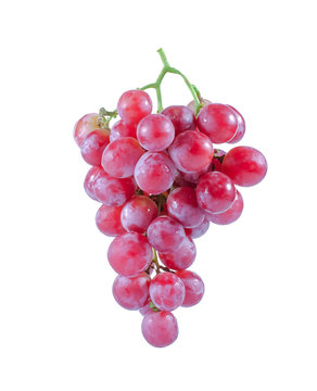 red grapes isolated on white background