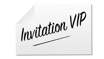 invitation VIP mémo blanc autocollant