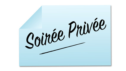 soirée privée mémo bleu autocollant