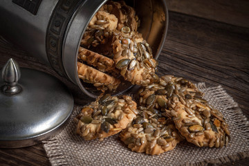 Cookies with pumpkin seeds.