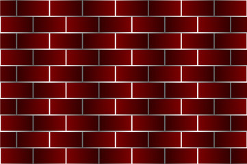 Red bricks - vector pattern, Brick wall - dark red background,