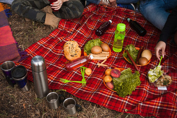 Picnic nature time delicious food drink concept. How to organize a hike.