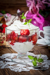Strawberry cream dessert.