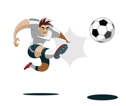 Soccer Player Kicking Ball 
