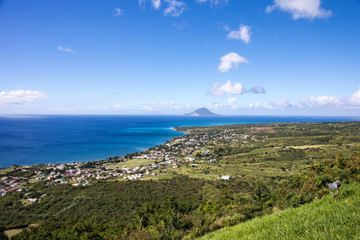 Fototapeta na wymiar Beautiful landscape and scenery on Saint Kitts & Nevis in the Caribbean
