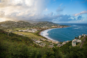 Fototapeta na wymiar Frigate Bay on Saint Kitts and Nevis in the Caribbean