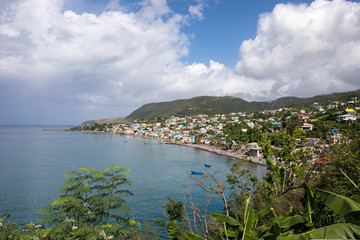 The village of Massacre on Dominica in the Caribbean