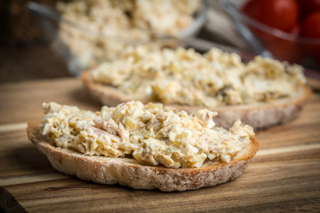 Mackerel fish paste.