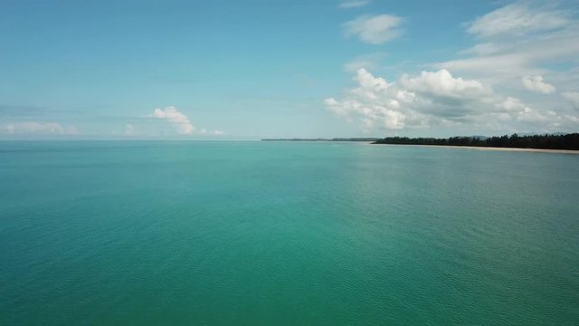 Flying up over beautiful tropical sea in Thailand, 4k
