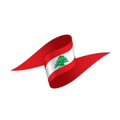 Fototapeta na wymiar Lebanese flag, vector illustration