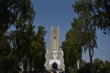 Obraz premium Medak Cathedral at Medak, Telangana, India