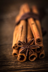 Anise stars and cinnamon