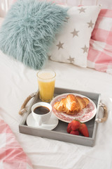 Morning. Breakfast in the bed