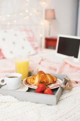 Morning. Breakfast in the bed