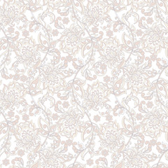 Damask style seamless floral pattern