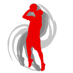 Obraz premium Basketball player in action vector background concept